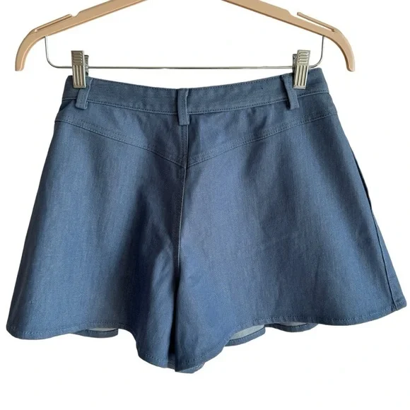 Thakoon Chambray Wrapped Side Button Skort/Shorts, Size 2 - Picture 6 of 8
